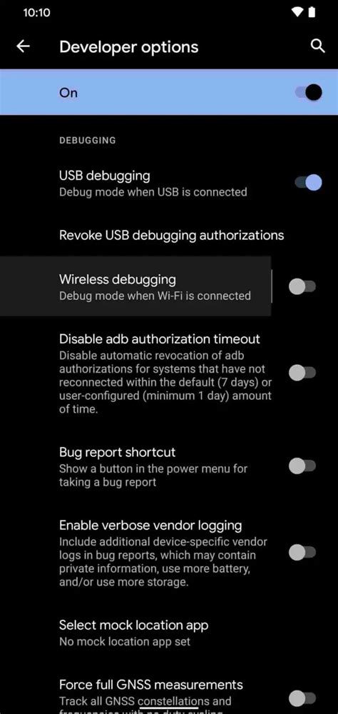 <strong>Enable</strong> or disable USB <strong>debugging</strong>. . Enable wireless debugging android 10
